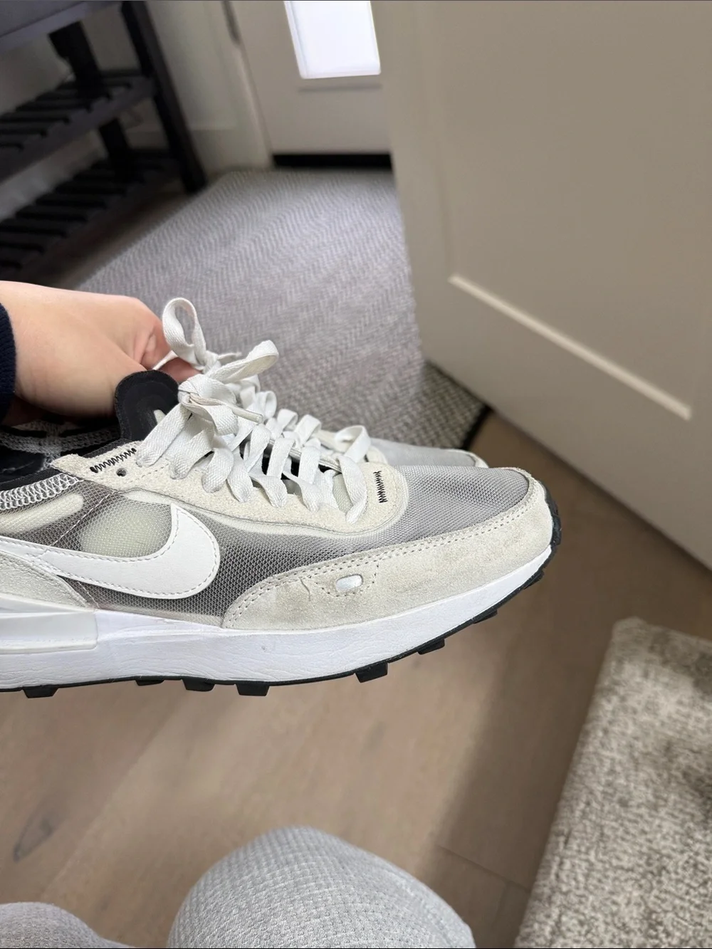 Nike White and Light Gray Low-Top Sneakers - Picture 6 of 8